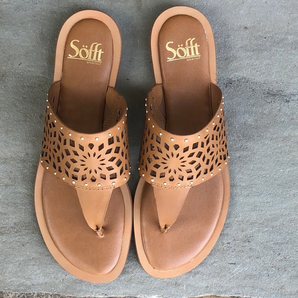 Sofft Leather Tan Sandals